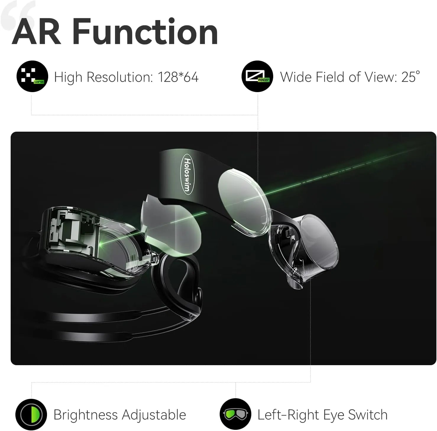 2s AR Smart Swim Goggles Anti-fog Swimming Goggles Fitness Tracker That Shows Your Metrics, Compatible with Open Water Mode