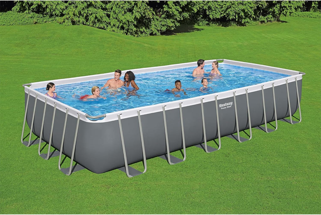 Power Steel 14' x 8'2" x 39.5" Oval Above Ground Pool Set Includes 530gal Filter Pump Ladder