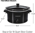 Slow Cooker Extra Large 10 Quart Stay or Go Portable With Lid Lock
