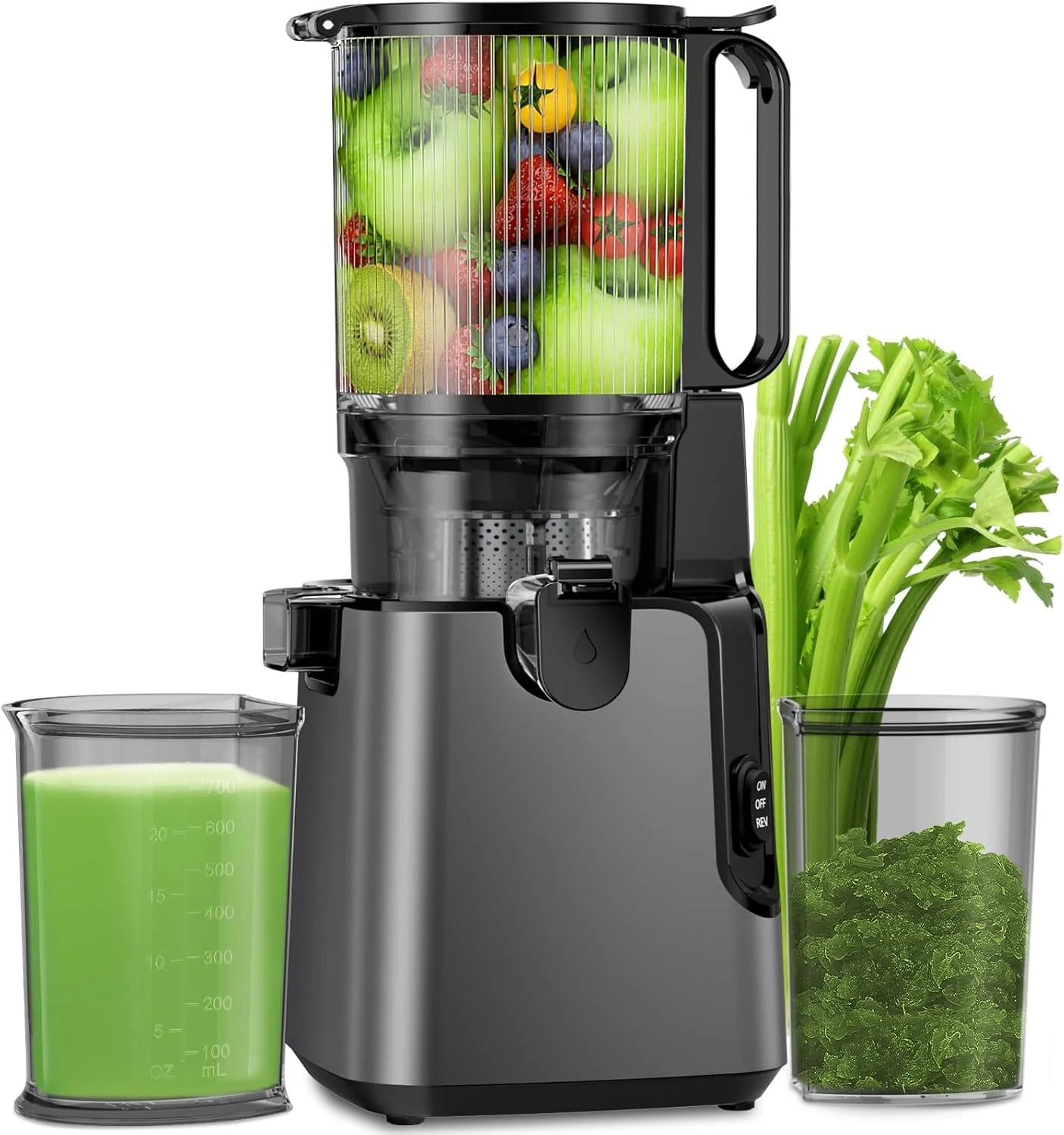 Juicer Machines with 5.8" Large Feed Chute Cold Press Juicer Slow Masticating juicer