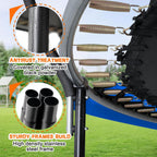 Trampoline 8FT 10FT 12FT 14FT 16FT, Recreational Trampolines with Enclosure Net and Ladder, Outdoor Anti-Rust Trampolines for Kids and Adults, ASTM Approved