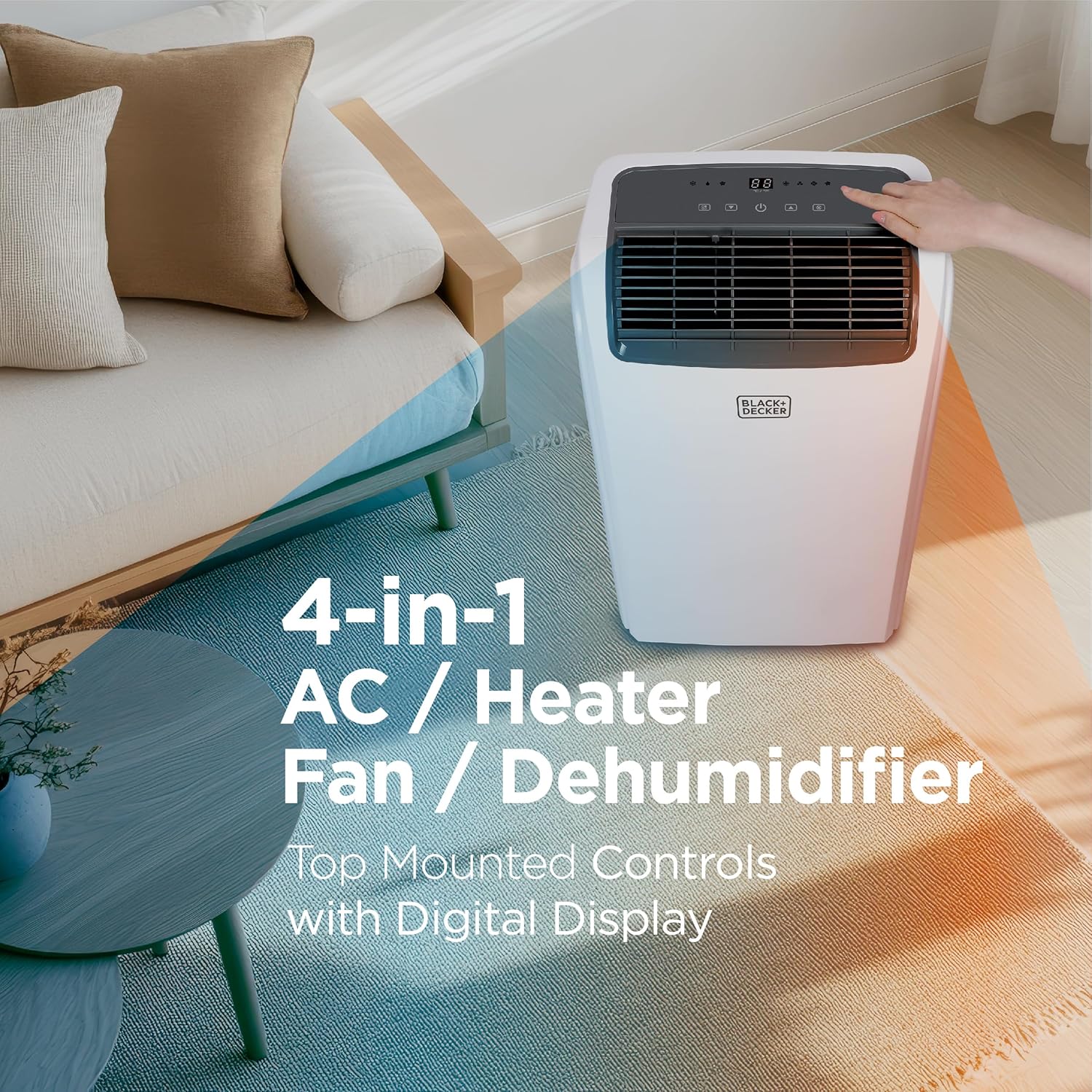 BLACK+DECKER 10,000 BTU Portable Air Conditioner for Rooms up to 450 Sq with Remote Control
