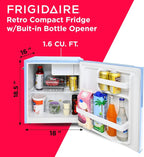 Frigidaire EFR176 Retro Compact Fridge with Chiller Mini Refrigerator Built-in Bottle Opener