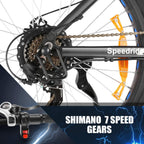 Speedrid Electric Bike 48V 500W Fat Tire Electric Bike Snow Bike 26??? 4.0, 48V 10Ah Removable Battery and Professional 7 Speed