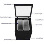 Northair Chest Freezer �C 3.5 Cu Ft with 2 Removable Baskets �C Reach In Freezer Chest �C Quiet Compact Freezer �C 7 Temperature Settings �C Black