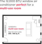 Frigidaire 5,000 BTU Window Air Conditioner with Remote Control, Cools Up to 150 Sq. Ft., Quiet Operation, Eco Mode, 3 Fan Speeds, Auto Restart, White