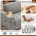 Hanherry 89" Sofa for Living Room, Modern Comfy Sofa with Medium Firm Seat Cushion, Removable Cover,Wide Armrest,USB/Type-C Port,Chenille Fabric Couches for Small Space,Apartment