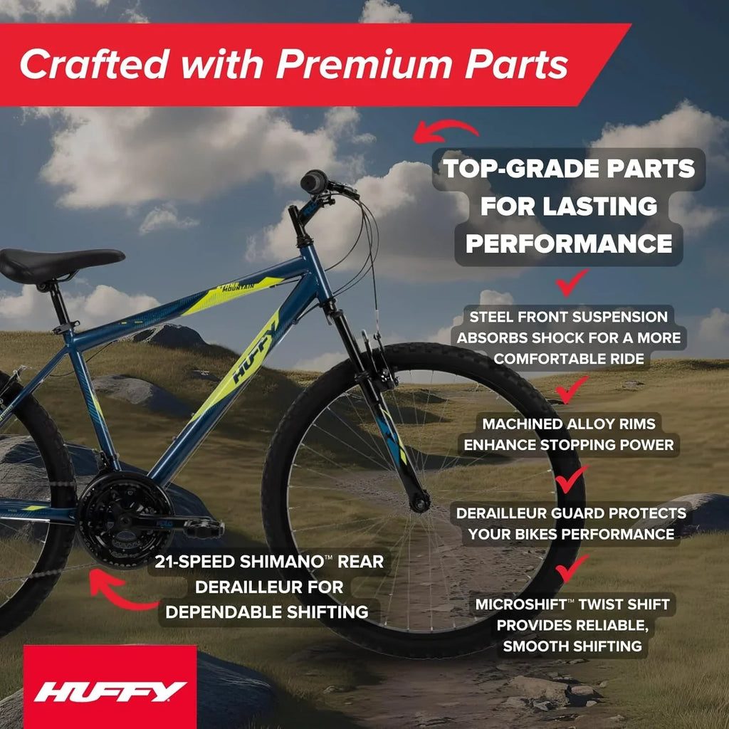 Huffy Stone Mountain Hardtail Mountain Bike for Boys/Girls/Men/Women 20"/24"/26" Sizes