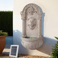 Gardeon Solar Water Fountain with LED Lights, 77cm Tall Wall-Mounted Garden Feature
