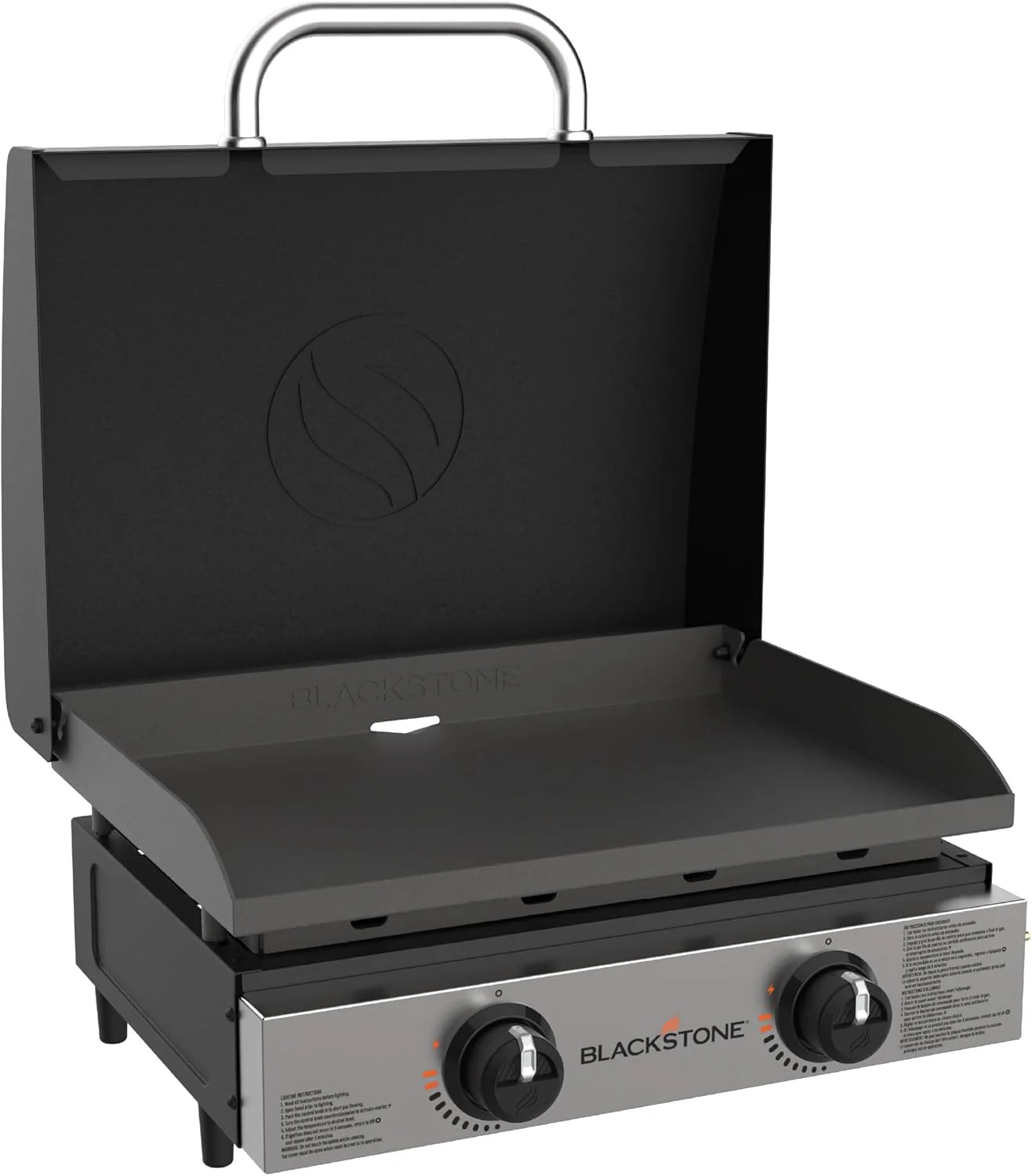 Blackstone 1666 22?? Tabletop Griddle with Stainless Steel Faceplate, Powder Coated Steel, Black