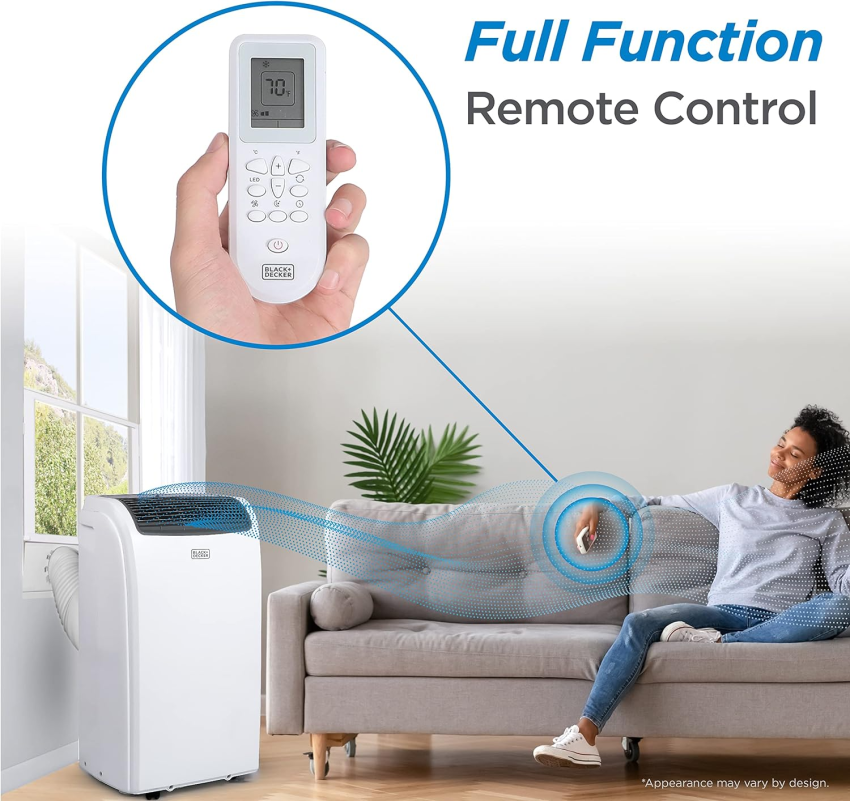 BLACK+DECKER Air Conditioner, 14,000 BTU Air Conditioner Portable for Room and Heater up to 700 Sq. Ft. with Remote Control