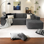 ovios 104" Cloud Sectional Couch with L-Shape Chaise,Modern Modular Sofa with Deep Seat, Upholstered Couches for Living Room Bedroom,No Assembly Required, Black (Corduroy Fabric)