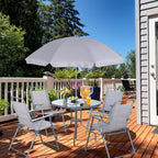 Vongrasig 6 Piece Folding Patio Dining Set Small Metal Outdoor Garden Patio Table and Chair Set