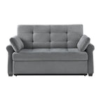 Serta Sabrina 73" Queen Rolled Arm Tufted Back Convertible Sleeper Sofa with Cushions (Dark Gray)