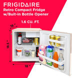 Frigidaire EFR176 Retro Compact Fridge with Chiller Mini Refrigerator Built-in Bottle Opener
