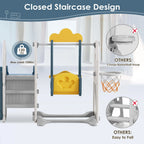 BIERUM 5 in 1 Toddler Slide and Swing Set for Toddlers Age 1-3