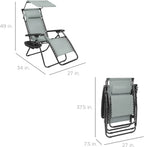 Best Choice Products Folding Zero Gravity Recliner Patio Lounge Chair Adjustable Canopy Shade