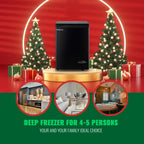 Chest Freezer 5.0Cubic Feet Deep Freezer Freestanding Freezers 2 Removable Stainless Steel Basket