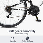 WEIZE Mountain Bike 26 27.5 inch Outdoor Hybrid Bikes 18-Speed High-Carbon Steel Full Suspension