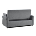 Serta Sabrina 73" Queen Rolled Arm Tufted Back Convertible Sleeper Sofa with Cushions (Dark Gray)