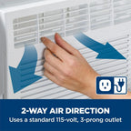 GE Window Air Conditioner Unit, 6,000 BTU for Small Rooms up to 250 sq ft. with Adjustable Fan and Cooling Settings, Perfect for Small Bedroom or Living Room, Easy Install Kit Included, White