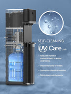Self Cleaning Bottom Loading Water Cooler Water Dispenser  ?Black Stainless Steel - 3 Temperature Settings - Hot, Room & Cold Water