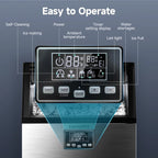 EUHOMY Commercial Ice Maker Machine, 100lbs/24H Stainless Steel Under Counter ice Machine with 33lbs Ice Storage Capacity, Freestanding Ice Maker.