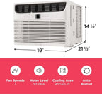 Frigidaire 5,000 BTU Window Air Conditioner Remote Control Cools Up to 150 Sq. Ft. Quiet Operation
