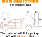 SUV Tent, 5-9 Person Rectangle Car Tent for Family, Waterproof & Windproof for Car Camping, Large Camping Tents with Storage Bag, SUV, Van, Jeep, Pickup 8FT L x 10.6FT W x 7.2FT H