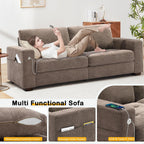 Hanherry 89" Sofa for Living Room, Modern Comfy Sofa with Medium Firm Seat Cushion, Removable Cover,Wide Armrest,USB/Type-C Port,Chenille Fabric Couches for Small Space,Apartment