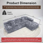 Cloud Sectional Couch with L-Shape Chaise, Modern Modular Sofa with Deep Seat, Built-in Cup Holder & Storage Pocket for Living Room Bedroom, No Assembly Required (Dark Gray, Left Sitting Chaise)