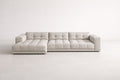 L-shaped Sectional Sofa Linen Upholstery Beige