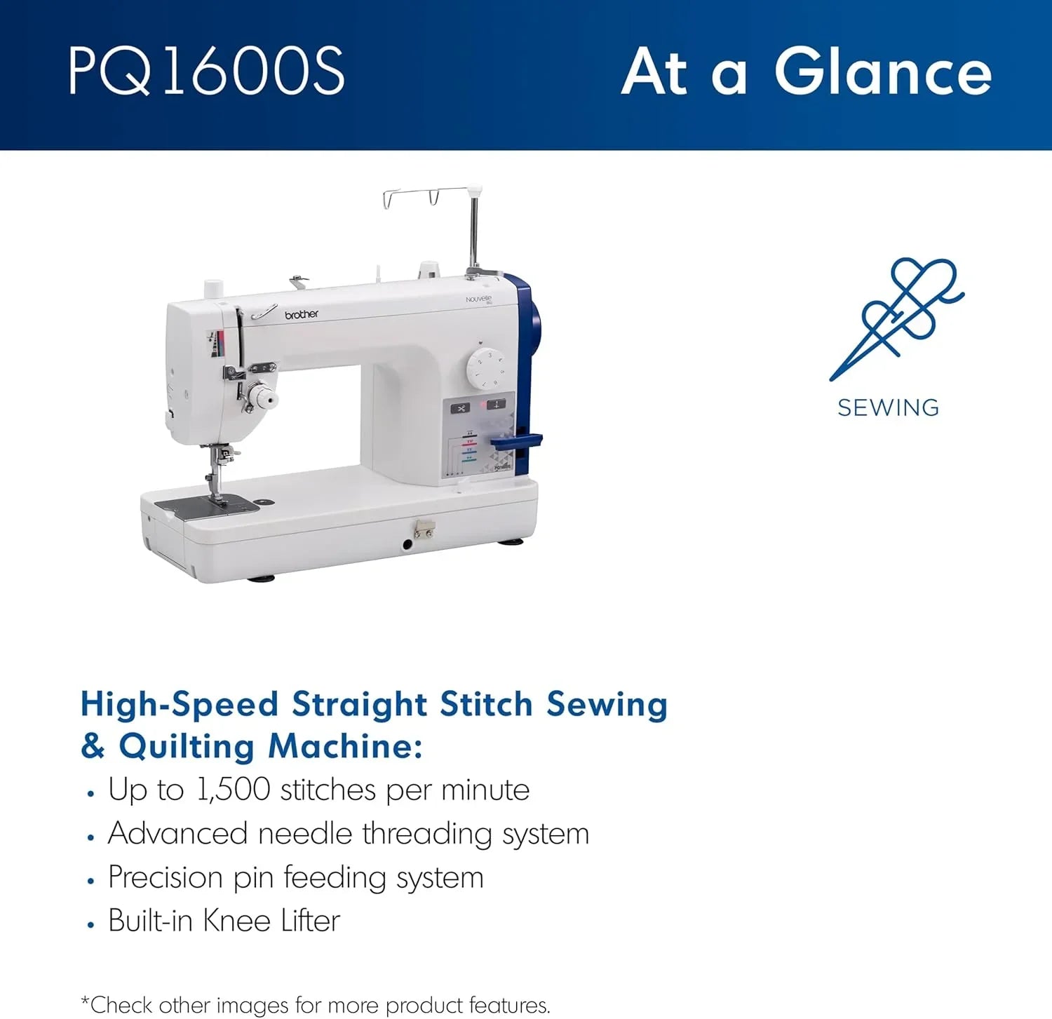 Brother PQ1600S High-Speed Straight Stitch Sewing Quilting Machine