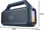 Outdoor Speaker, 80W, Subwoofer, BassUp 2.0, 24H Playtime, IPX7 Waterproof, Floatable, RGB Lights, USB-C, Custom EQ, Bluetooth 5.3, Portable for Camping, Beach, and Backyard