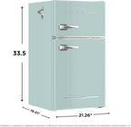 Frigidaire Retro Mini Fridge with Freezer Side Bottle Opener-Small 2 Door Refrigerator Office Bar