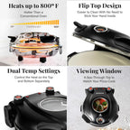 PIEZANO Crispy Crust Pizza Oven by Granitestone  ?Electric Pizza Oven Indoor Portable  12 Inch Indoor Pizza Oven Countertop  Pizza Maker Heats up to 800?F for Stone Baked Pizza at Home As Seen on TV