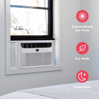 Frigidaire 5,000 BTU Window Air Conditioner with Remote Control, Cools Up to 150 Sq. Ft., Quiet Operation, Eco Mode, 3 Fan Speeds, Auto Restart, White