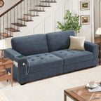 Hanherry 89" Sofa for Living Room, Modern Comfy Sofa with Medium Firm Seat Cushion, Removable Cover,Wide Armrest,USB/Type-C Port,Chenille Fabric Couches for Small Space,Apartment