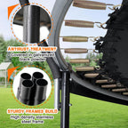 Trampoline 8FT 10FT 12FT 14FT 16FT, Recreational Trampolines with Enclosure Net and Ladder, Outdoor Anti-Rust Trampolines for Kids and Adults, ASTM Approved