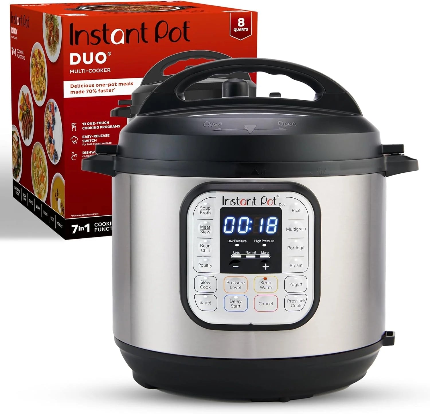 Instant Pot Duo 7-in-1 Electric Pressure Cooker, Slow Cooker, Rice Cooker, Steamer, Sauté Pan, Yogurt Maker, Warmer, and Sterilizer