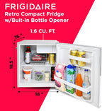Frigidaire EFR176 Retro Compact Fridge with Chiller Mini Refrigerator Built-in Bottle Opener