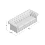 Alena 91.25&rdquo; Velvet Rolled Arm Chesterfield Sofa
