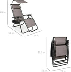 Best Choice Products Folding Zero Gravity Recliner Patio Lounge Chair Adjustable Canopy Shade