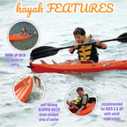 The Wave 6' Youth Kayak with Paddle. Designed for Stability and Safety, It's The Perfect Choice for Young Paddlers Ready to Conquer The Water