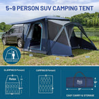TIMBER RIDGE 5-9 Person SUV Tent with Screen Porch and Awning for Family Camping, Weather Resistant and Portable Van or Car Tent, Includes Rainfly and Storage Bag, 13' W X 10' L X 7.1' H