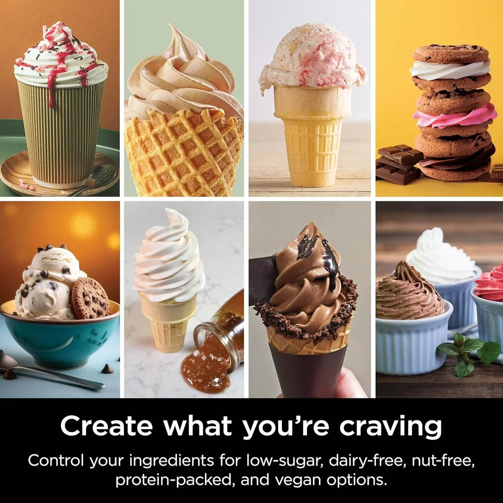 Ninja Swirl by CREAMi Ice Cream and Soft Serve Maker Frozen Yogurt Low Calories Program