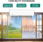 12000 BTU Mini Split Air Conditioner Heat Pump System, Wifi Enabled 20 SEER2 115V Inverter Ductless AC Cool Up to 750 Sq. Ft, Compatible with Alexa, Complete Installation Kit, White