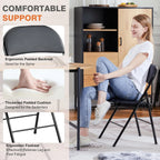 Sweetcrispy Folding Chair 12 Pack, Leather Padded Folding Chairs, Sturdy Metal Foldable Chairs