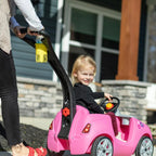Step2 Whisper Ride II Ride On Push Toy Car Pink Ride On Car Seat Belt Easy Storage Transport