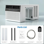 Antarctic Star 12,000 BTU U-Shaped Window Air Conditioner Unit Cools up to 550 Sq.Ft. with 6 Modes